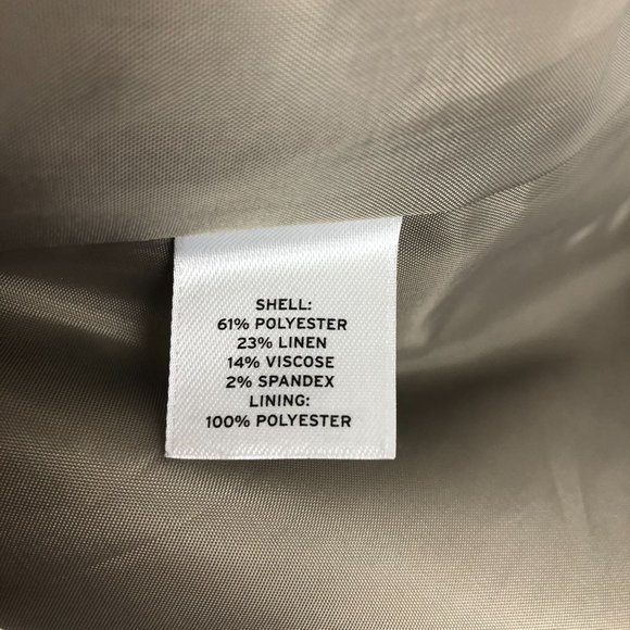 Halogen Women's Size 6 Brown Linen Blend Four Button Notch Lapel Blazer Jacket - Picture 9 of 11